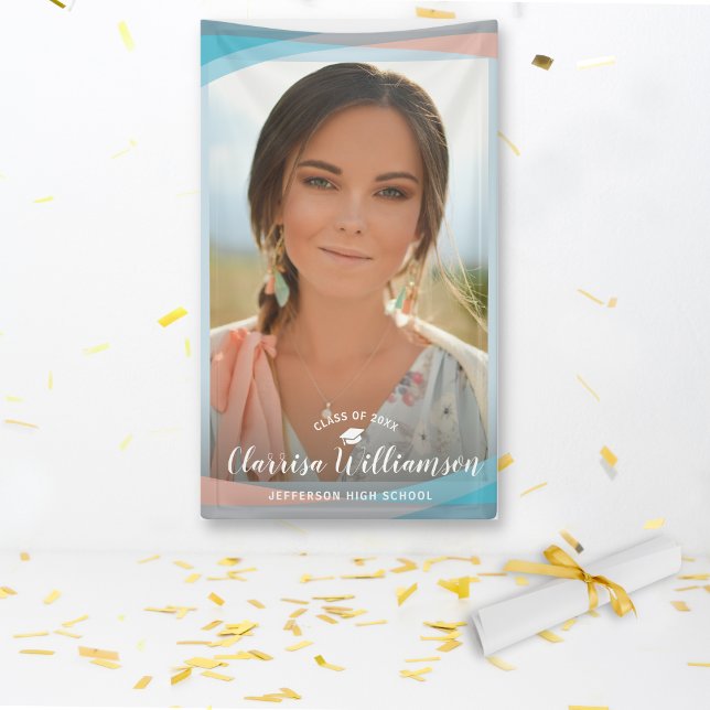 Lona Moderna Grad Photo Stylish Frame Graduation Party (Subido por el creador)