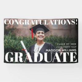 Lona Moderna y simple foto de graduación de los Congrat