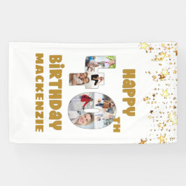 Lona Moderno 40 cumpleaños 7 números de Collage de foto