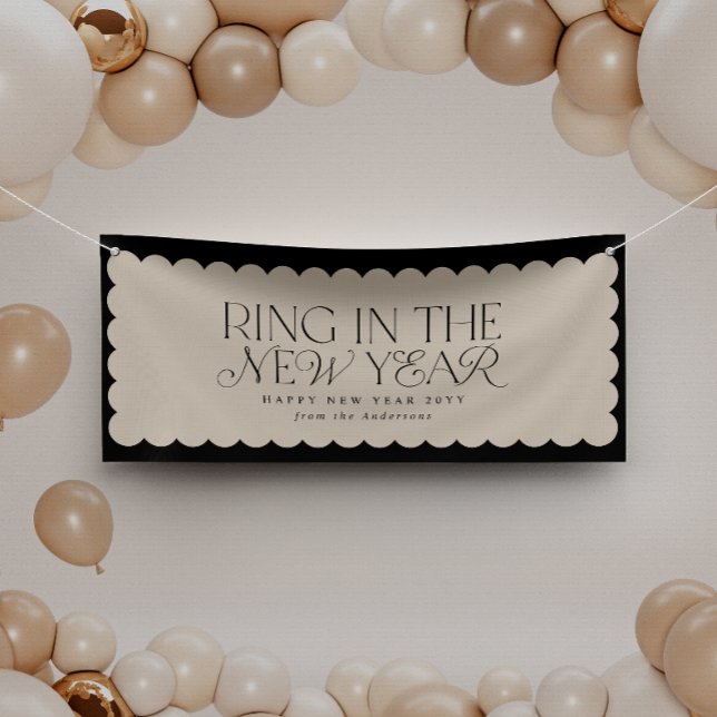 Lona Moderno año mínimo de vacaciones negro de año nuev (Subido por el creador)