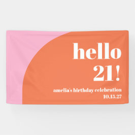 Lona Moderno Arco de Naranja Rosa Cute 21 Personalizado