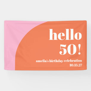 Lona Moderno Arco de Naranja Rosa Cute 50 Personalizado