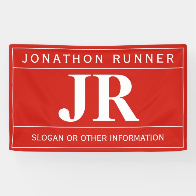 Lona Moderno, audaz y profesional | Rojo y blanco (Horizontal)