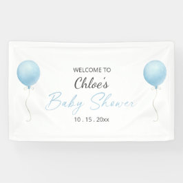 Lona Moderno Blue Balloon Boy Baby Shower