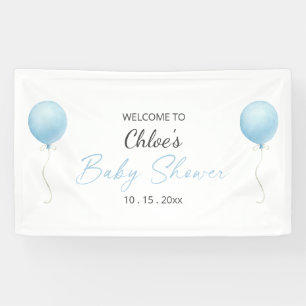 Lona Moderno Blue Balloon Boy Baby Shower