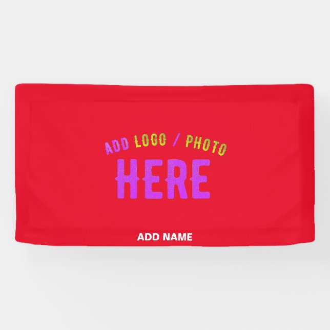 LONA MODERNO CON ESTILO PERSONALIZABLE ROJO VERIFICADO  (Horizontal)