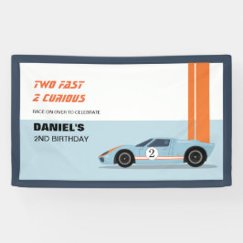 Lona Moderno dos Race Car Boy Segundo Cumpleaños
