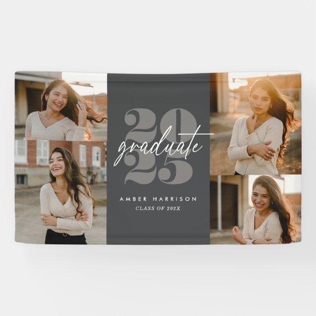 Lona Moderno Grado Minimalista en aumento | Carbón negr (Horizontal)