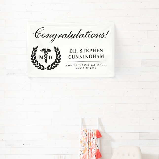 Lona Moderno Médico de Medicine Med School Graduado (in situ)