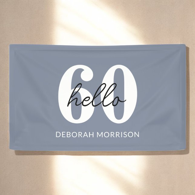 Lona Moderno Mínimo Dusty Tipografía Azul 60 años (Subido por el creador)