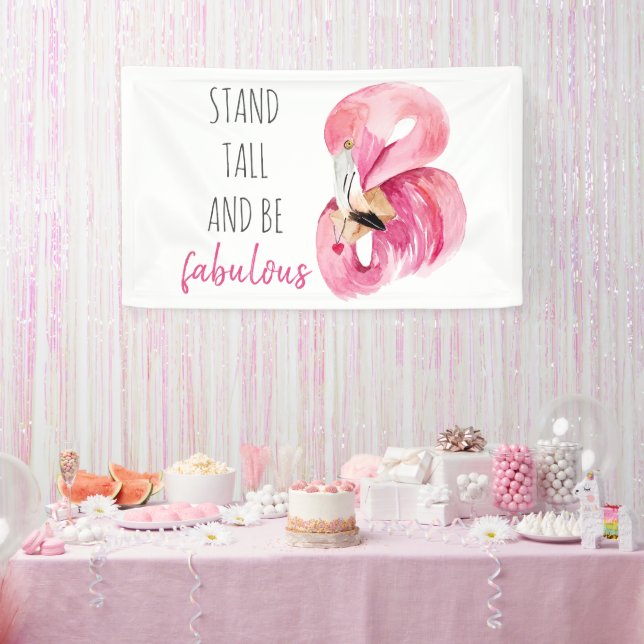 Lona Moderno Stand Exótico Alto Y SEA Fabuloso Flamingo (Fiesta)