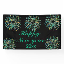 Moderno y elegante año nuevo feliz negro