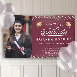 Lona Moderno y elegante guión de graduación de oro Marr