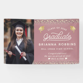 Lona Moderno y elegante guión de la graduación de oro d