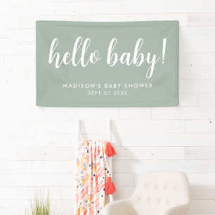 Lona Moderno y elegante Sage Green Baby Shower