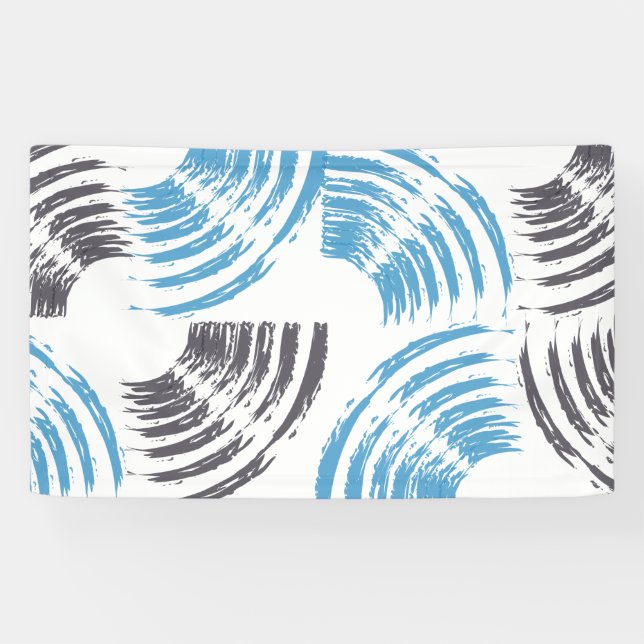 Lona Modernos, geniales, de moda, azulados trazos abstr (Horizontal)
