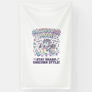 Lona Modo Unicornio Mathicorn Encantador Fondo Blanco D
