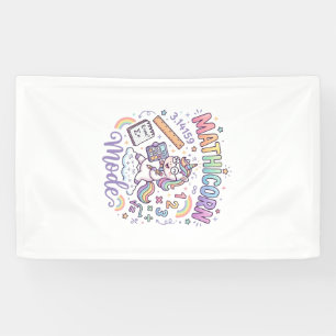 Lona Modo Unicornio Mathicorn Tipografía Adorable Diseñ