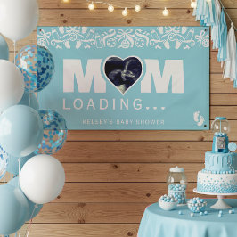 Lona Mom Loading Photo Ultrasound Blue Baby Shower