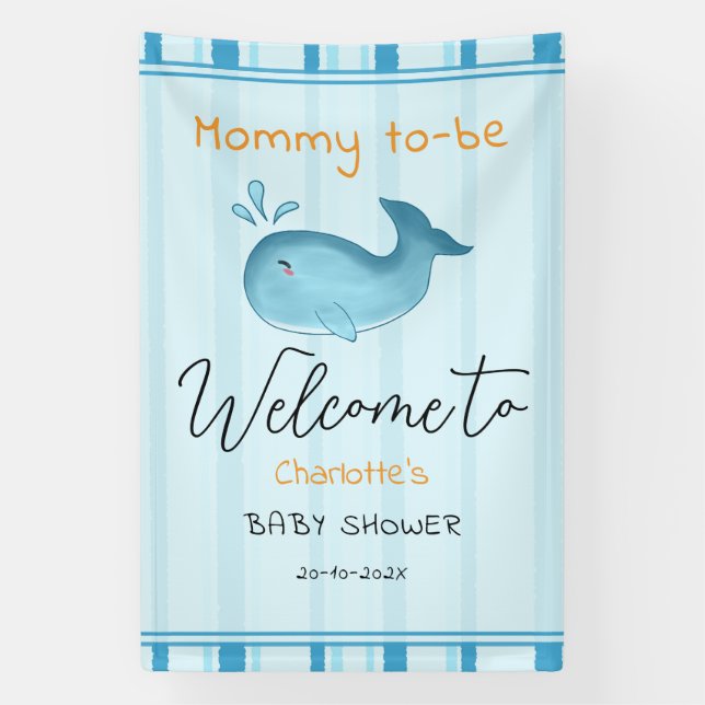 Lona Mommy To Be Cute Whale Baby Shower (Vertical)