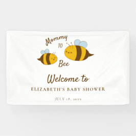 Lona Mommy to Bee Baby Shower Welcome Sign Cute Moderno