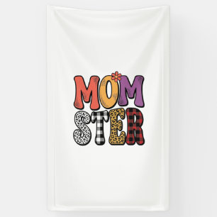 Lona Momster Mamá Vintage Diseño Tipográfico Cuadro Leo