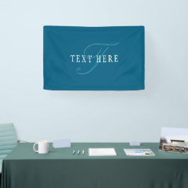 Lona Monograma de aspecto elegante | Azul océano