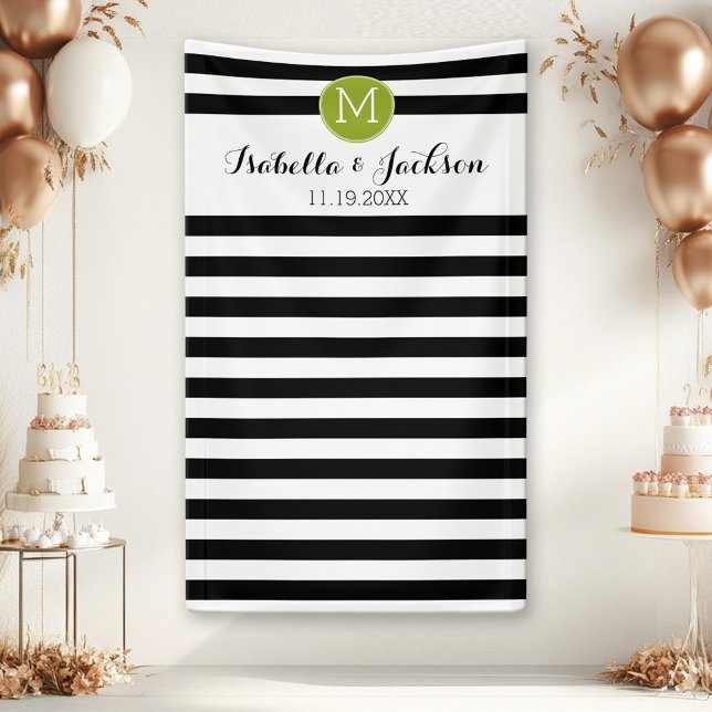 Lona Monograma de novia de novia casera (Custom Wedding or Anniversary Backdrop Banner)