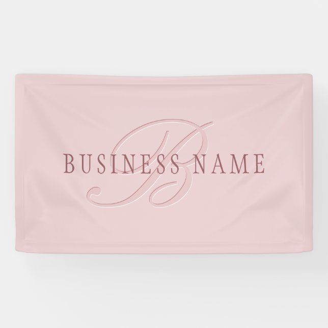 Lona Monograma elegante | Oro rosa (Horizontal)