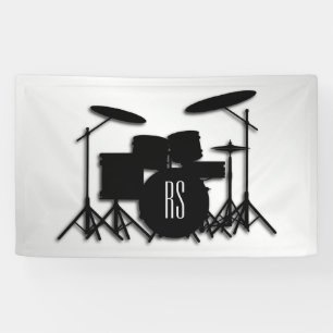 Lona Monograma juego de tambor plateado