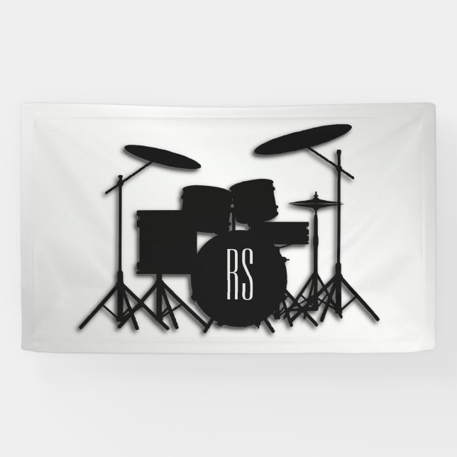 Lona Monograma juego de tambor plateado (Horizontal)