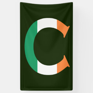 Lona Monograma sobre la bandera irlandesa (v) banner bn