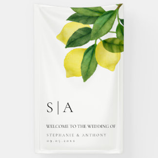 Lona Monograms Lemon Citrus Branch Greenery Wedding 