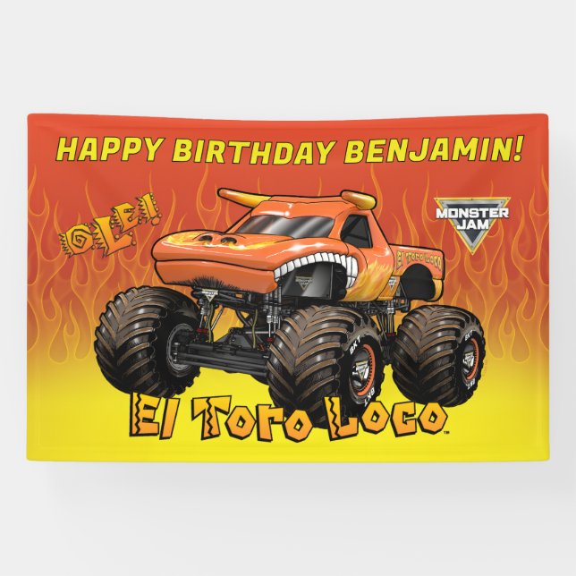 Lona Monster Jam - Cumpleaños de El Toro Loco (Horizontal)