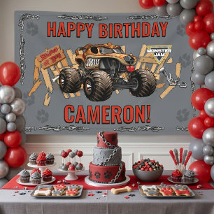 Lona Monster Jam - Cumpleaños de Monster Mutt