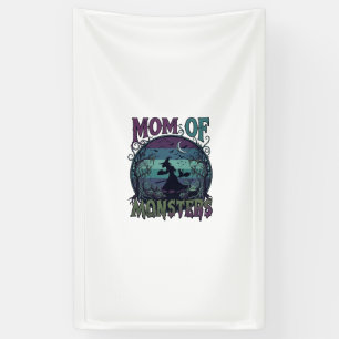 Lona Monstruos de Mamá Halloween Bruja Luna Calabazas C