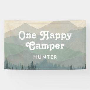 Lona Montañas Boho Un Feliz Camper Boys Primer Cumpleañ