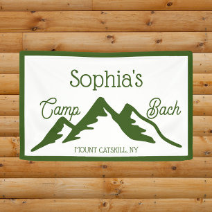 Lona Montañas Retro Personalizadas Camp Bach Green