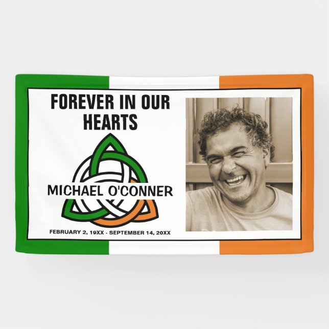 Lona Monumento a la foto de Knot celta irlandesa (Horizontal)