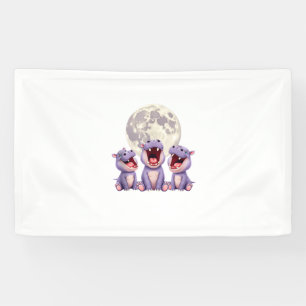 Lona Moo deng con la luna Moo Deng Funny Moo-Deng Mem