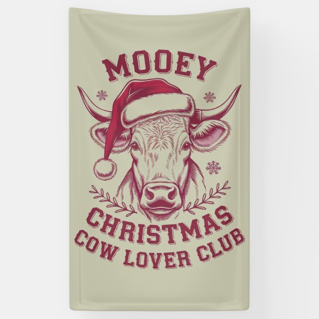 Lona Mooey Navidades Western Cow Lover Club Xmas (Vertical)