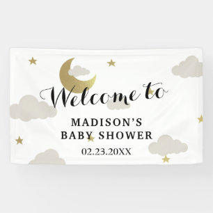 Lona Moon and Back Star nubes fondo Baby Shower