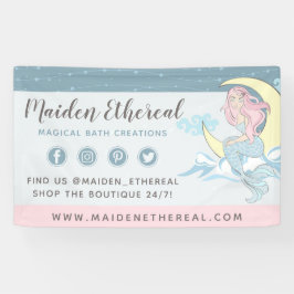 Lona Moon de sirena y sirena mística de pelo rosado