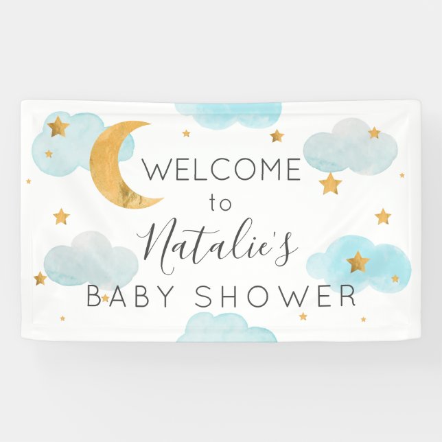 Lona Moon & Stars baby shower banner (Horizontal)