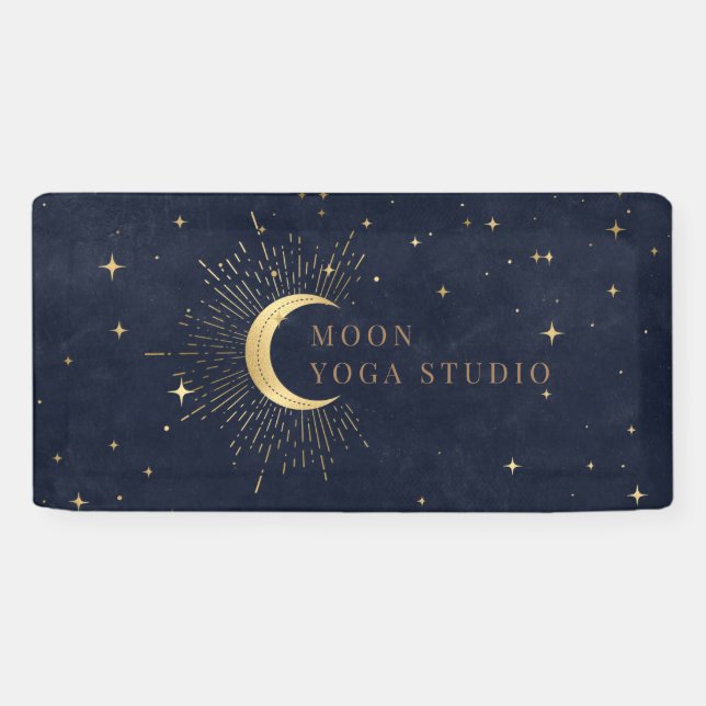 Lona Moon Stars Midnight Blue Banner (Horizontal)