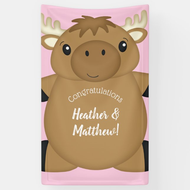 Lona Moose Baby Shower Woodland (Vertical)