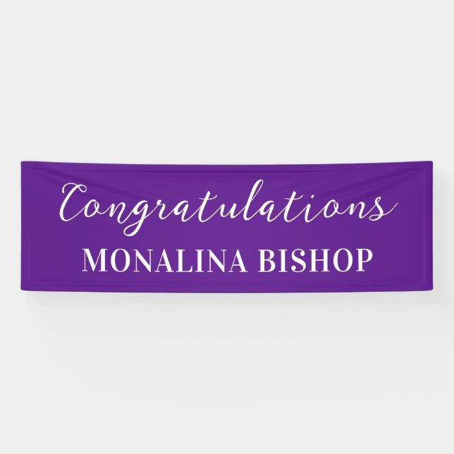 Lona Morado | Congratulations | Graduado (Horizontal)