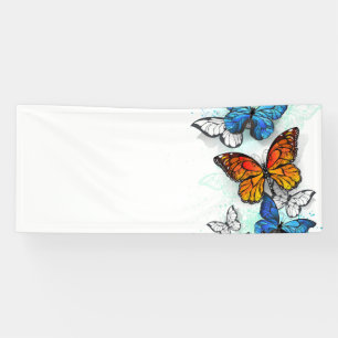 Lona Morfo y monarca de las mariposas voladoras