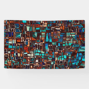 Lona mosaico de vidrio manchado abstracto