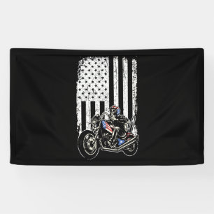 Lona Motocicleta de época - Detallada con bandera esta